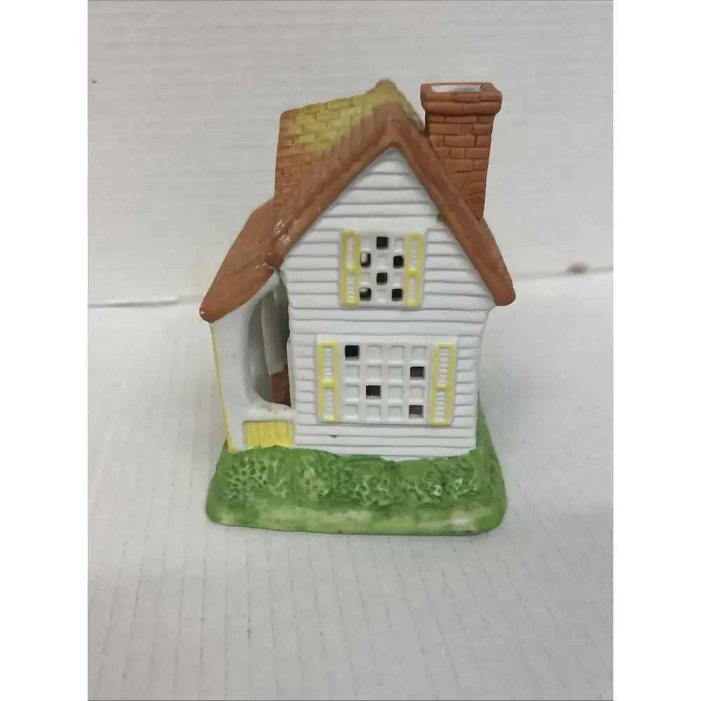 Partylite Tea Light Candle Holder Retired Houses P0599 Lemon Drop Inn - Picture 3 of 6